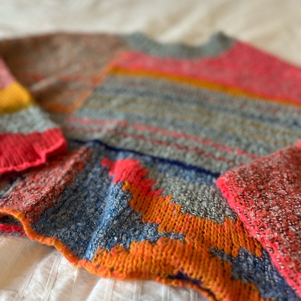 Cropped multicolored super soft knit cropped sweater sincerely Jules small